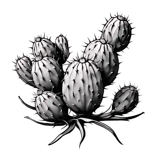 prickly pear cactus tattoo design idea