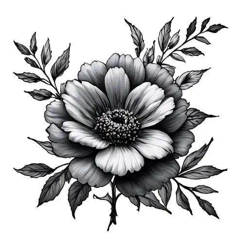 july and November birth flower bou tattoo design idea
