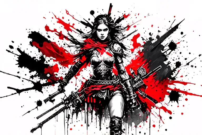 germanic female warrior tattoo design idea