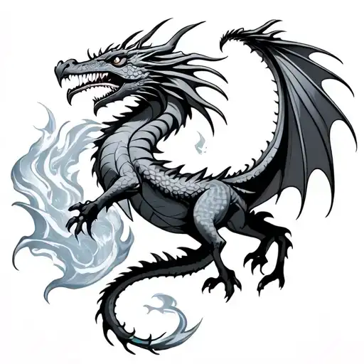 Fire And Ice Dragon tattoo design idea