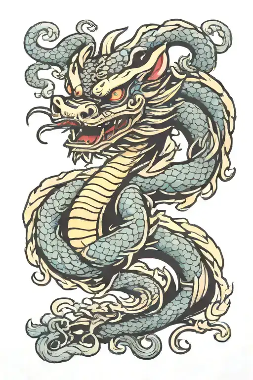 little vietnamese dragon tattoo design idea