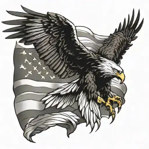 eagle American flag incorporated tattoo design idea