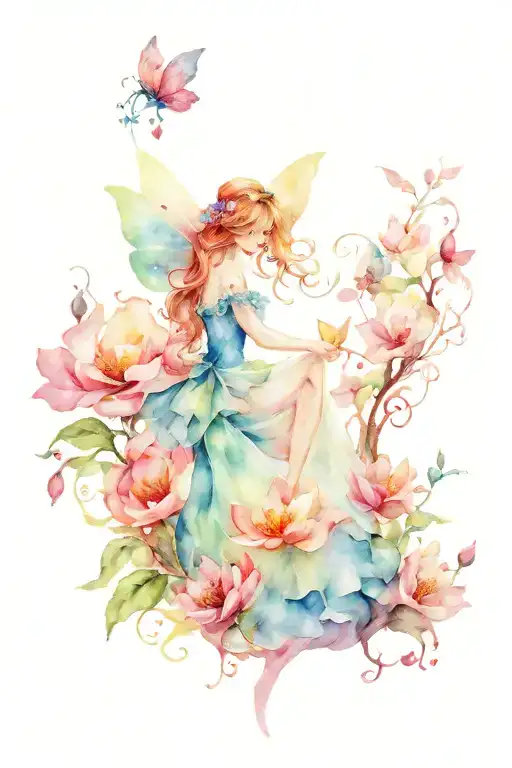 Fairy tale tattoo design idea