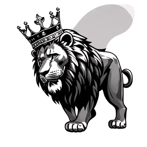 Lebron James Lion with crown tattoo design idea