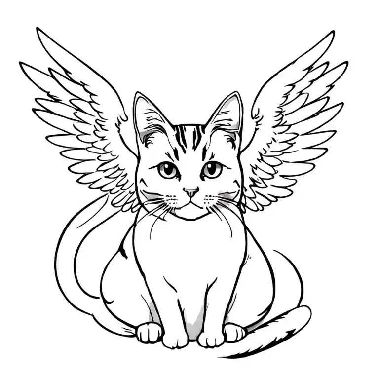Cat With Angel Wings tattoo design idea