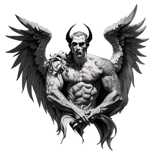 lucifer fallen angel tattoo design idea