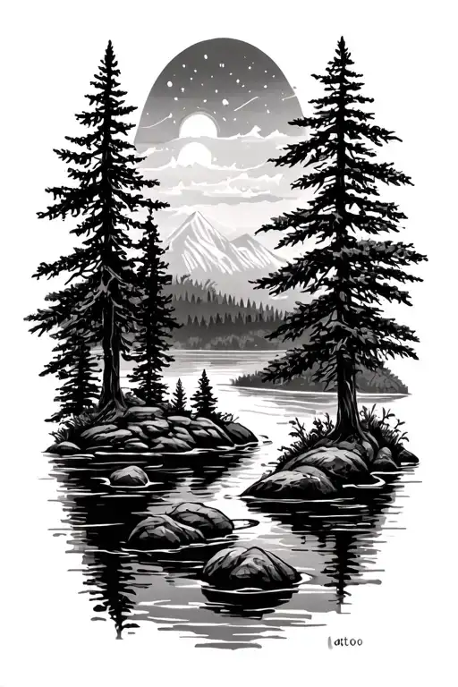 Outdoor Nature Scene tattoo design idea