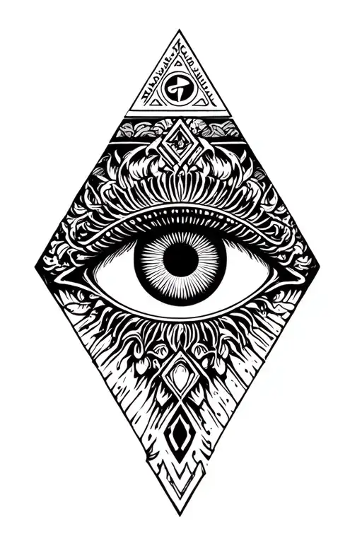 make a tatto design that contains the Illuminati eye at the bottom and a cool design at the top tattoo design idea