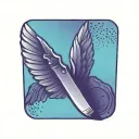 wings with knife  tattoo design idea