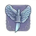 wings with knife  tattoo design idea