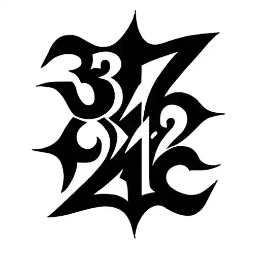 Little tribal tatoo mixing 4 numbers : 3, 8, 12 and 16. tattoo design idea