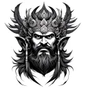 ravana offering head tattoo design idea