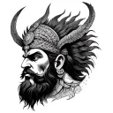 ravana offering head tattoo design idea
