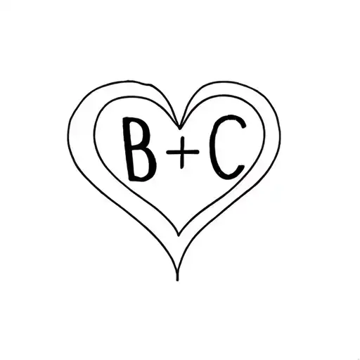 Bren's Cakery with B+C inside of a heart for sexy couple tattoo design idea