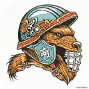 beaver Roller derby helmet tattoo design idea