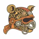 beaver Roller derby helmet tattoo design idea