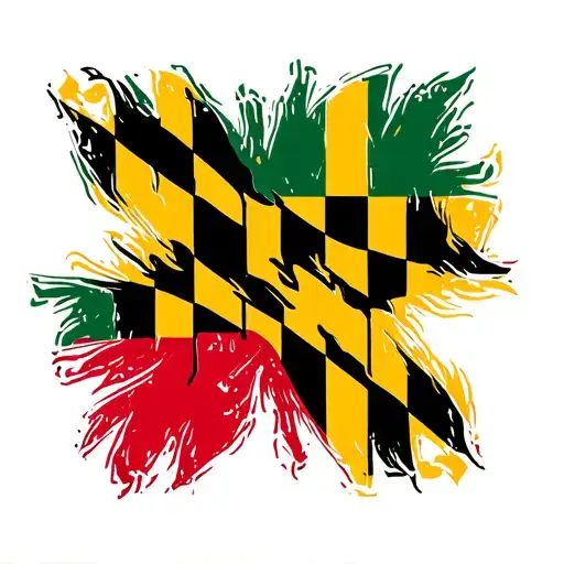 Maryland state flag wrapped tattoo design idea
