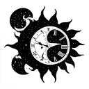 Sun and moon clock tattoo design idea