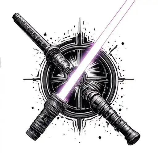 star wars luke skywalker lightsaber hilt surrounded tattoo design idea