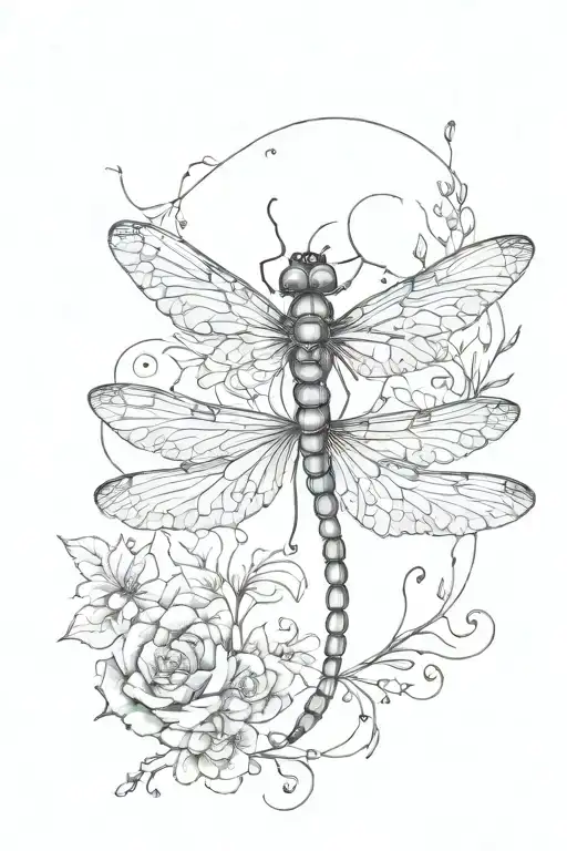 dragonfly with semicolon tattoo design idea