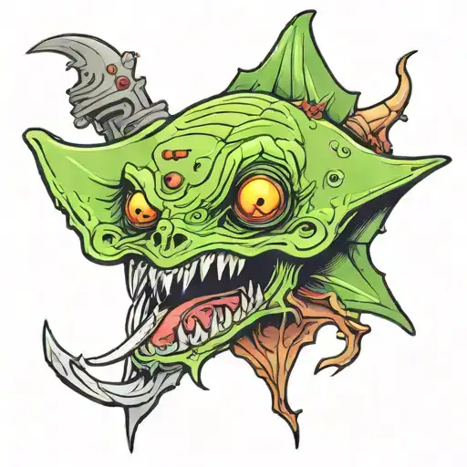 zombie stingray tattoo design idea