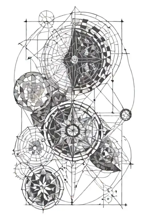 geometry golden ratio tattoo design idea