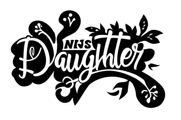 Daughter Name Design: Write tattoo design idea