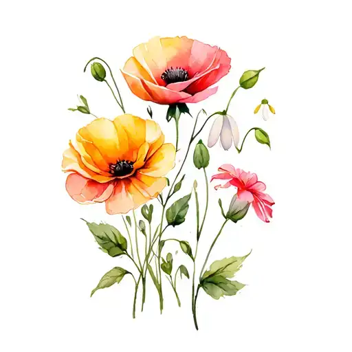 "Proverbs 31: 8" Poppy, Snowdrop, Sweetpea ,, Rose, Marigold, Chrysanthemum tattoo design idea