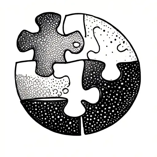 autism puzzle piece tattoo design idea