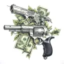 weed guns money music themed tattoo iceberg  tattoo design idea