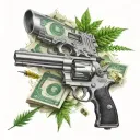 weed guns money music themed tattoo iceberg  tattoo design idea