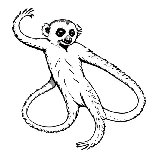 an old style scuba diving lemur tattoo design idea