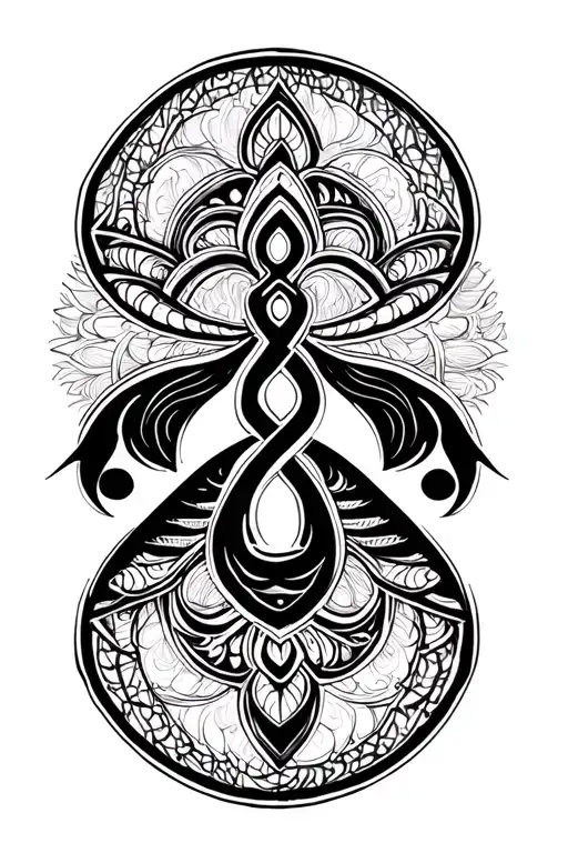 Sanskrit breath symbol formed tattoo design idea