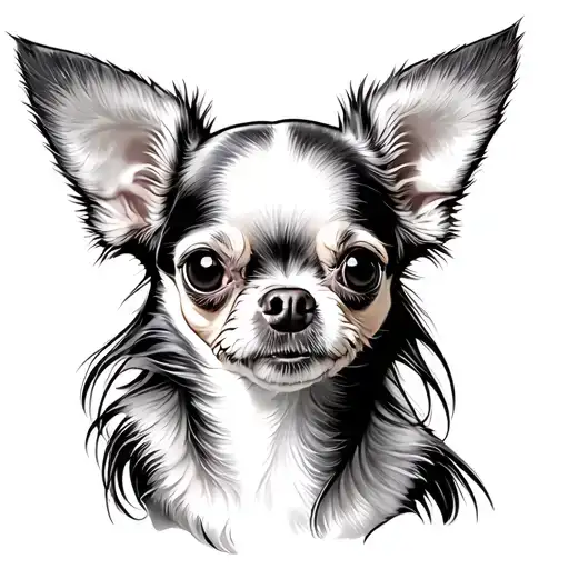 Long Haired Chihuahua tattoo design idea