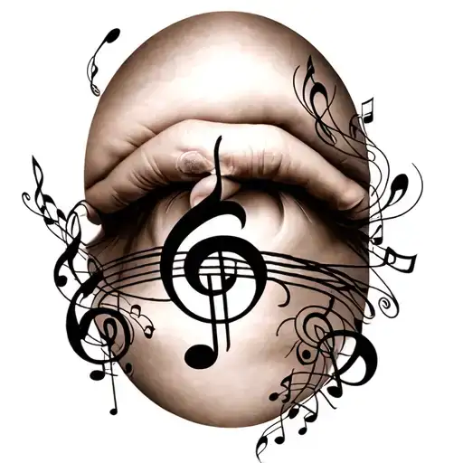 tattoo meaning healing power of music notes floating tattoo design idea