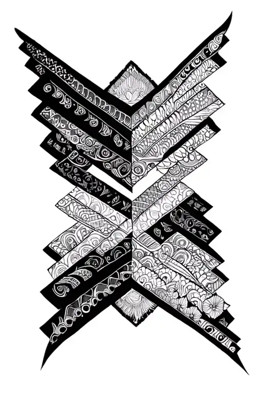 chevron mandala design on arm tattoo design idea
