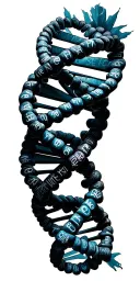 DNA double helix made of words power posion pain joy royalty loyalty tattoo design idea