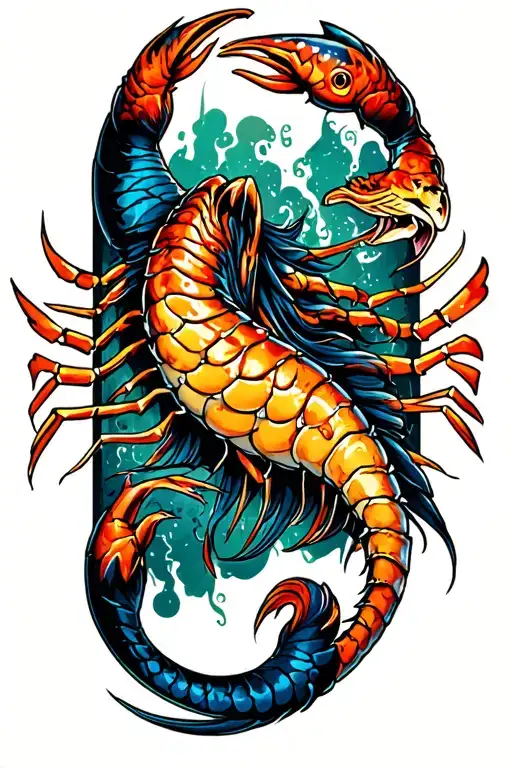 Pisces and Scorpio  tattoo design idea