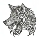 philip name  in a wolf head tattoo design idea