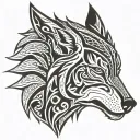 philip name  in a wolf head tattoo design idea