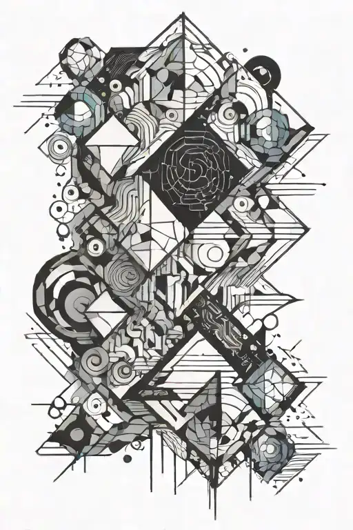 abstract oil spill tattoo design idea