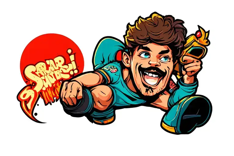 cartoon character tattoo design idea