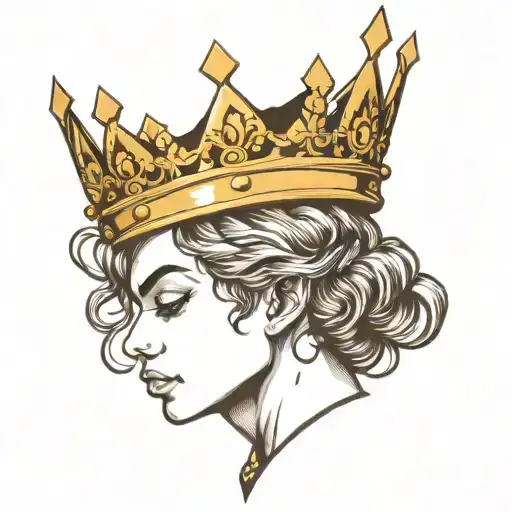 Prince with a crown for the dot in the I tattoo design idea