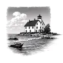 cape cod sea shore tattoo design idea