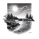 cape cod sea shore tattoo design idea