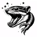 iam weasel, bbq offset sm vertical tatoo with stars tattoo design idea