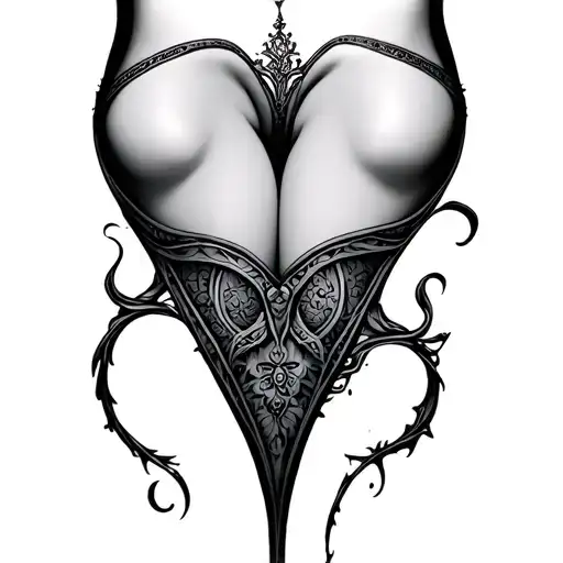 Labia tattoo design idea