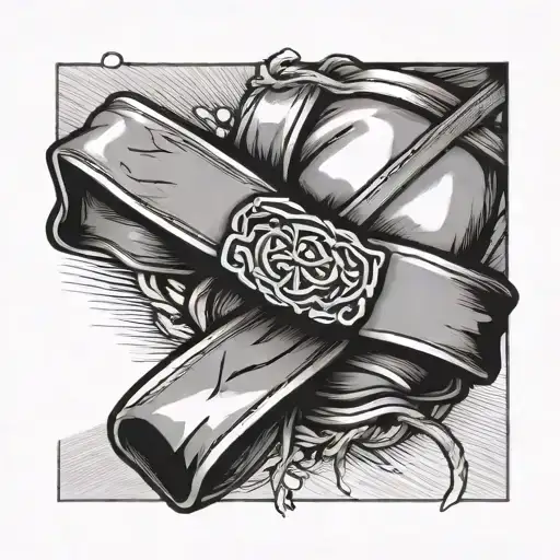 karate black belt tied together tattoo design idea