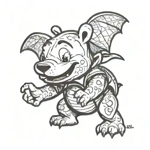 trex winnie the pooh    tattoo design idea