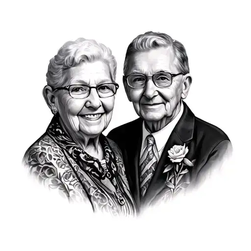 Memorial Grandparents tattoo design idea